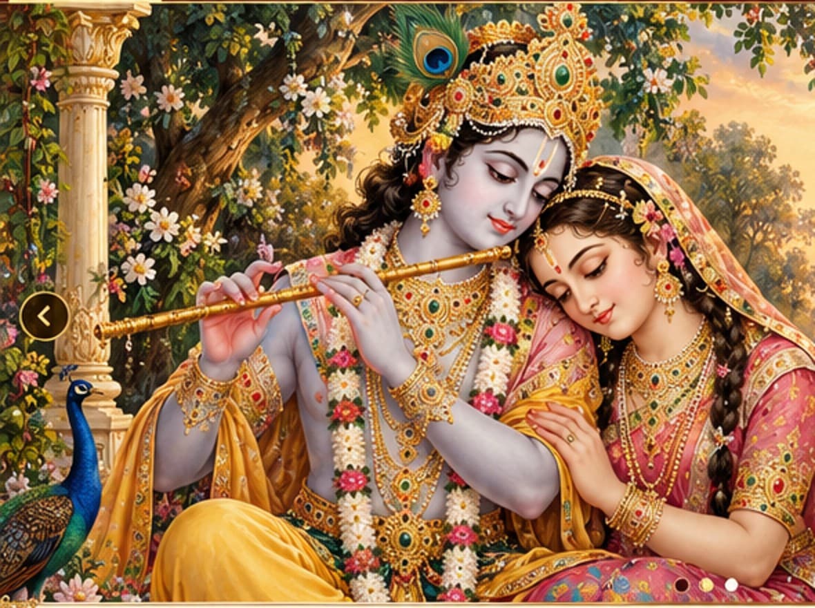 श्रीराधाकृष्ण युगल का भक्तिपूर्ण चित्र